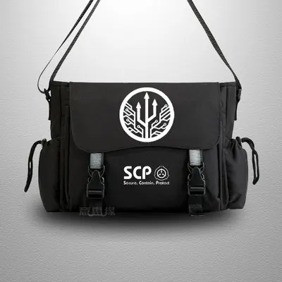 SCP Secure Conta Messenger Bag Casual Anime Cosplay Student Cover Shoulder Bag For Men Teenagers