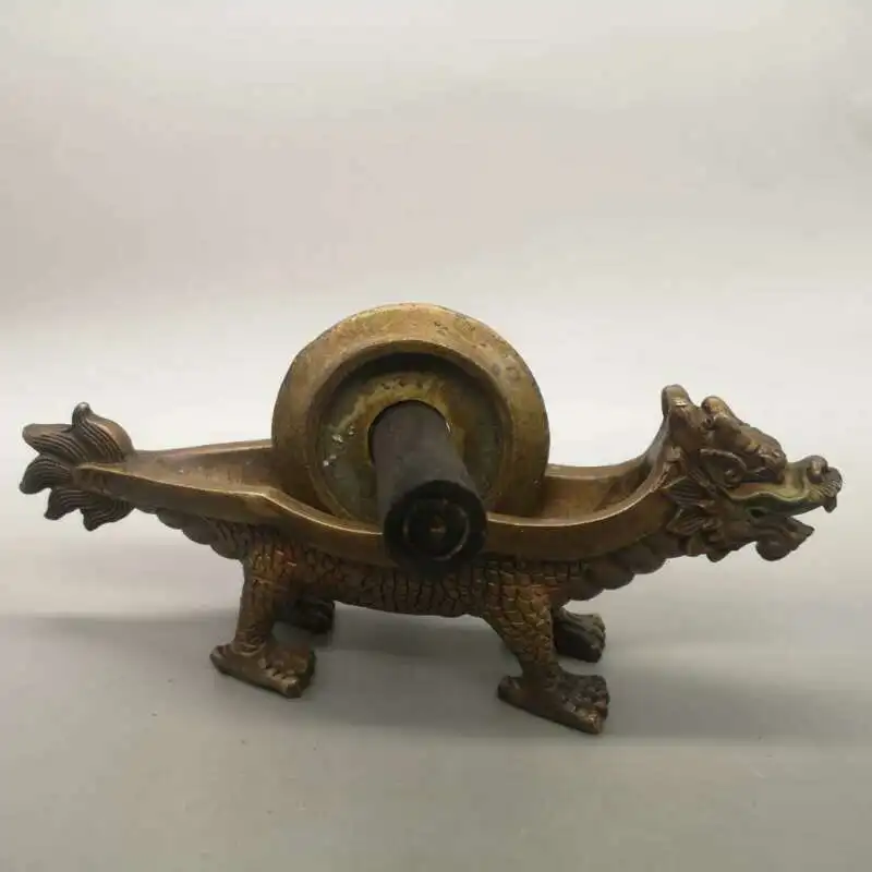 Chinese Pure Brass Bibcock Modelling Grinding Chinese Medicine Tools Statue