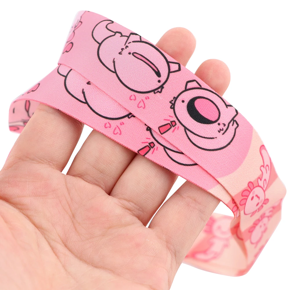 Flyingbee X2373 الوردي الطفل الأسماك Axolotl اللوحة الفن الحبل حامل بطاقة الائتمان ID شارة النساء السفر البنك حافلة بطاقة الأعمال