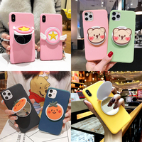 Cartoon Makeup Mirror Stand Case for Samsung Galaxy S6 S7 Edge S8 S9 Plus S10e S20 S21 FE S22 Ultra Soft Star Wing TPU Cover