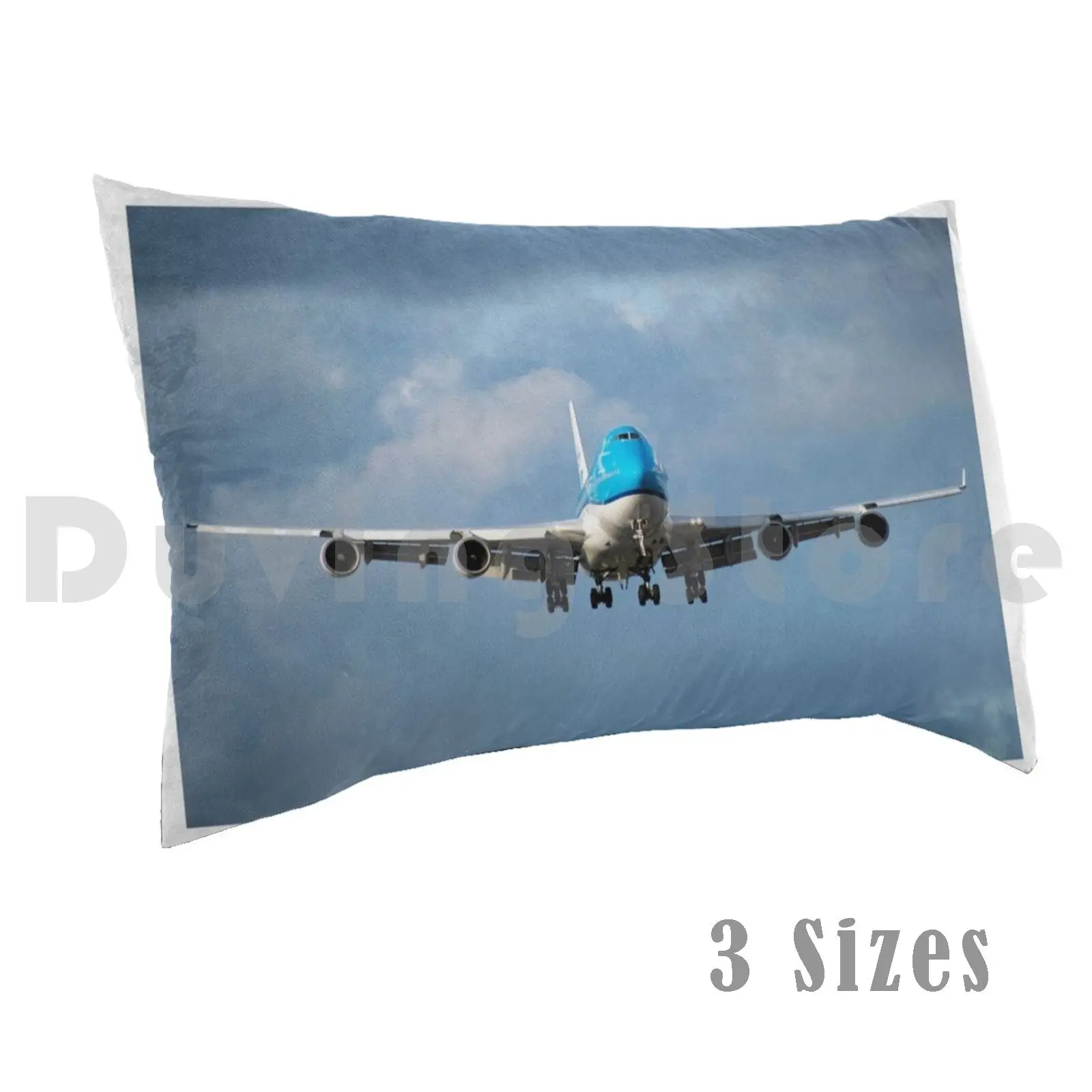 Klm 747-400 Nose On Landing Pillow Case DIY 50*70 747 400 Nose Boeing Flying Flight Aviation Pilot Airways Jumbo