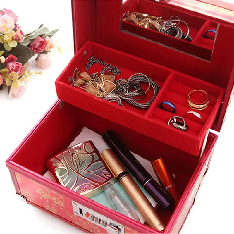 New Brand Makeup Box Artist Beauty Cosmetic Cases Makeup Bag Tattoo Nail Multilayer Toolbox Storage Bag Wedding Jewelry Box