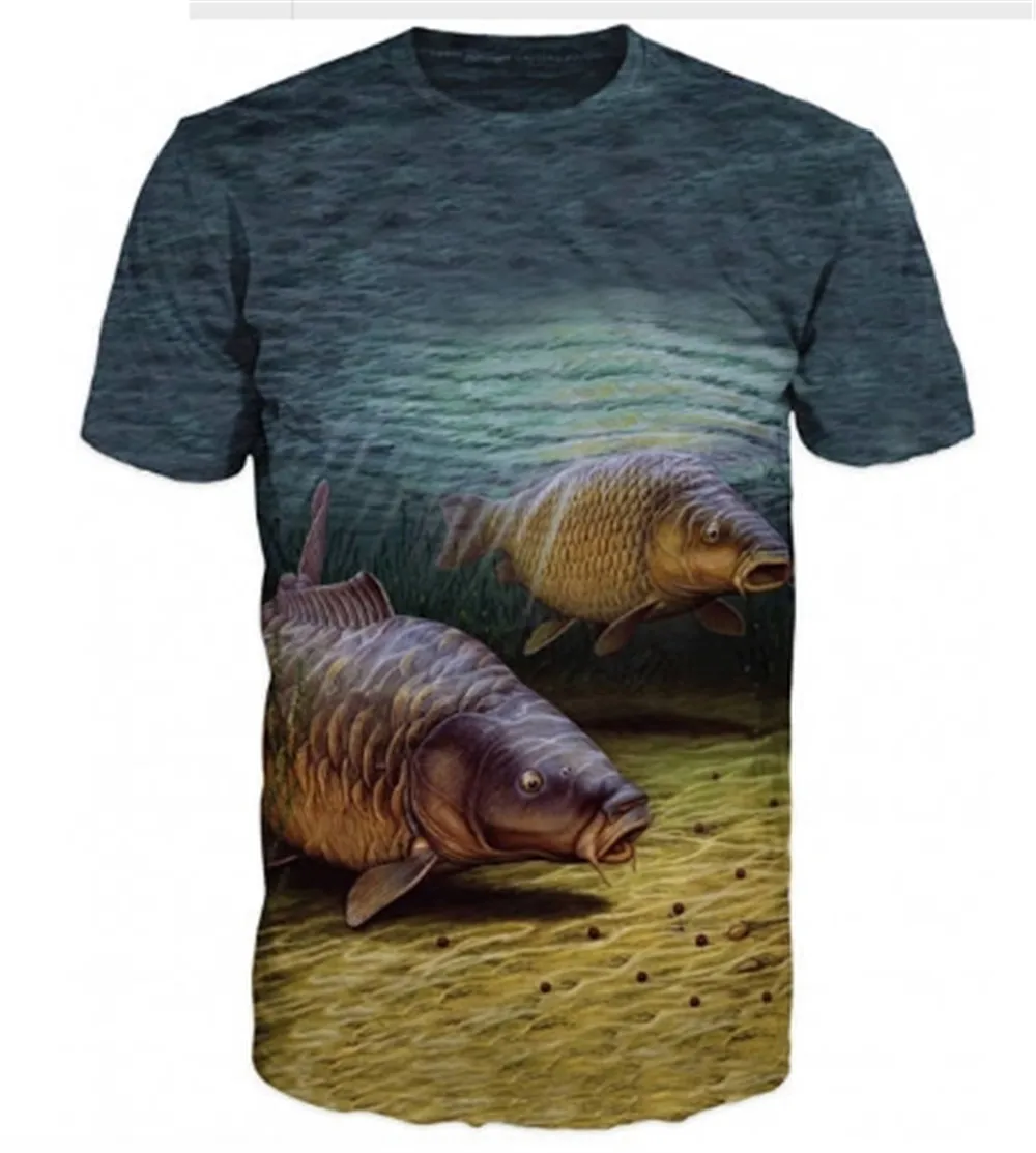 2021 Summer New 3D Printing Fish Pattern Men\'s And Women\'s Casual T-Shirts Fashion Trend Young Handsome T-Shirt Tops