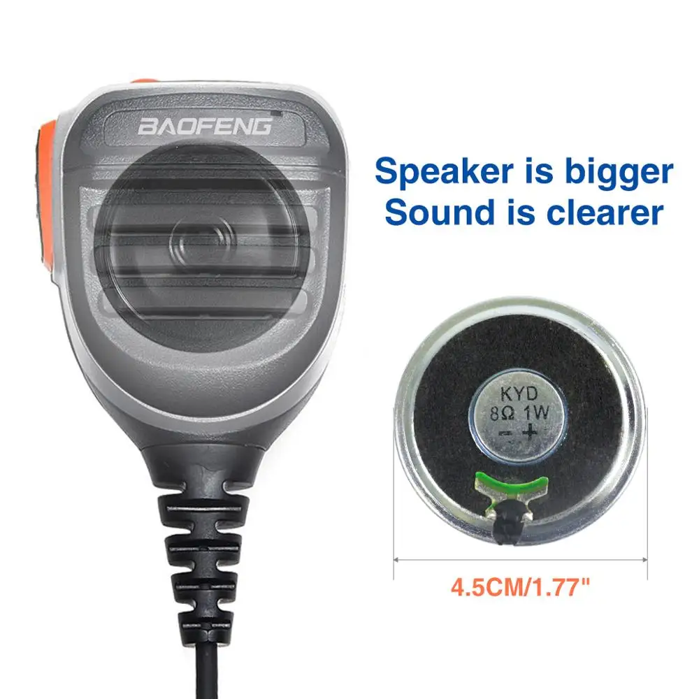 Baofeng UV-9R Plus 9R Pro, mikrofon Speaker pundak tahan air untuk Baofeng UV-XR UV-9R PLUS/Pro UV-S22 BF9700 Walkie talkie