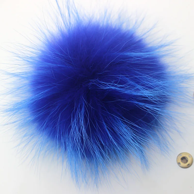 Große flauschige Echtpelz-Fuchs-Pompons mit Knopf, DIY-Pom-Poms aus Waschbärfell, Kugeln, natürliches Fell, Pompon für Schals, Hüte, Mützen, Zubehör – Detail 5