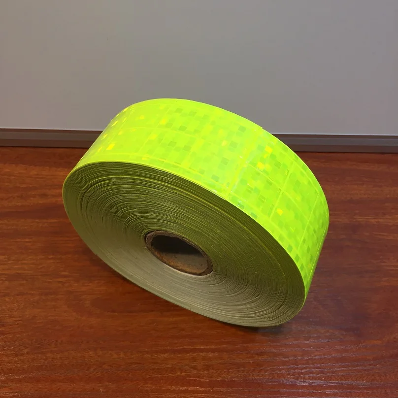 2-Zoll-fluoreszierender reflektierender Westenstreifen, hohe Sichtbarkeit, PVC-Band, Warnreflektor für Kleidung, Sicherheitsausrüstung – Detail 3