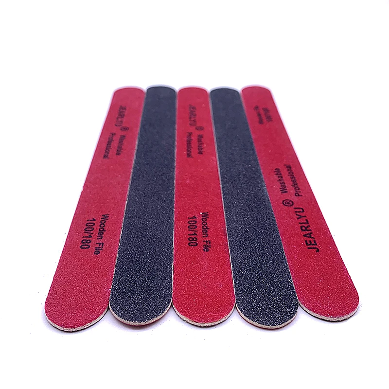10 Pcs Strong Thick Professional Wooden File 100/180 Nail Buffer Sandpaper Buffing Sanding Files Lime a Ongle Products Supplies