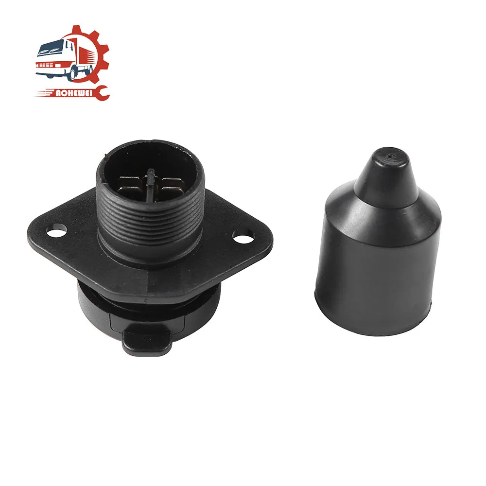 AOHEWEI EU 3 Pin Trailer Plug Adapter Cable 12V 3 Pole Towing Socket Electronic Connector for Truck Caravan Semi-Trailer Boat