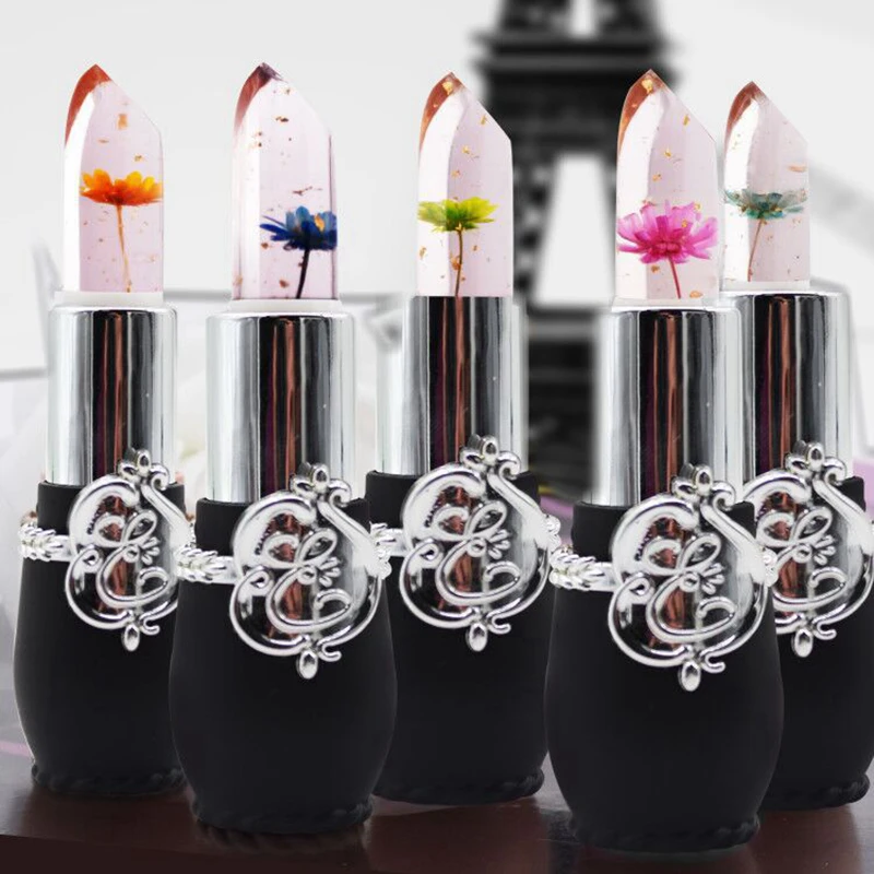 6 Color Lipstick Long Lasting Moisturizer Temperature Change Color Flower Lip Stick Transparent Jelly Lips Balm Makeup Lipsticks