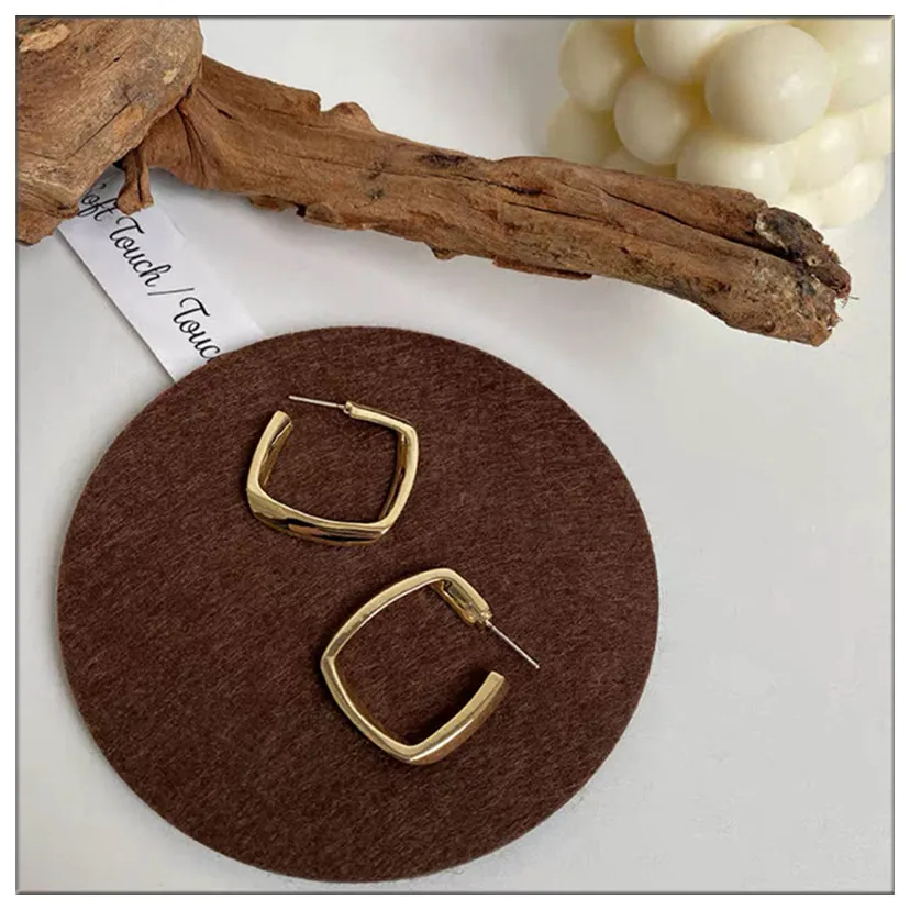 S925 silver needle ear rings  Women earrings Geometric fashion simple Electroplating 18K gold