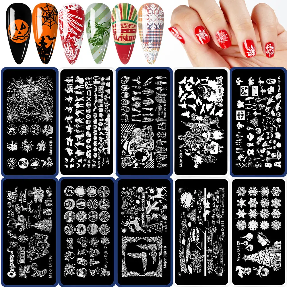 Nail Art Stamping Plate Halloween DIY Image Stencils Salon Beauty Polish Tools Snowflake Manicure Templates