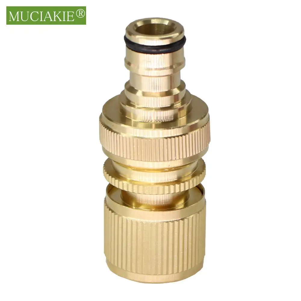 Garden Hose Quick Connect Male Female Solid Brass Water Pipe Fittings GHT 3/4 Inch Threaded Quick Coupling Irrigation Adapter