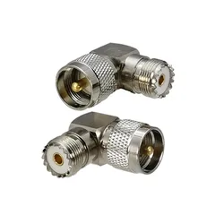 Adaptador de conector uhf so239, adaptador fêmea para uhf pl260, plugue macho, ângulo reto, conversor coaxial rf, novo, 1 peça