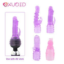 EXVOID Head Covers Vibrator Cap AV Rod Head Cap Adult Products Magic Wand Attachment Dildo G Spot Massager Tongue Vibrators