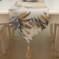 North US European Style Leaves Painting Modern Table Runneome Decor Wholesale Embroider Table Runner for Wedding Hotel Dinner