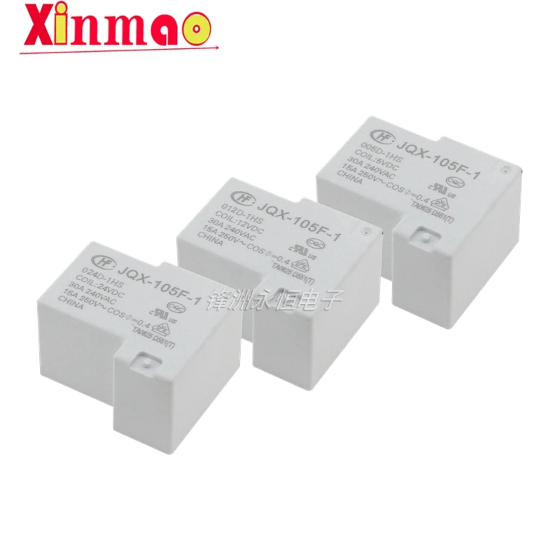 1PCS HF- JQX-105F-1- 005D 012D 024D-1HS 5V/12V/24V30A 4-pin relay