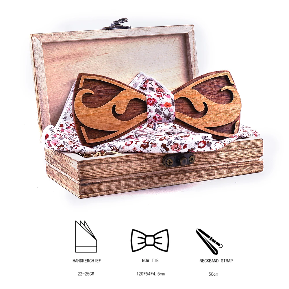 wooden bowtie for men Fashion Wooden Bowtie Gentleman Bow Ties Handmade Color Pattern Tie Party Bow Ties Butterfly