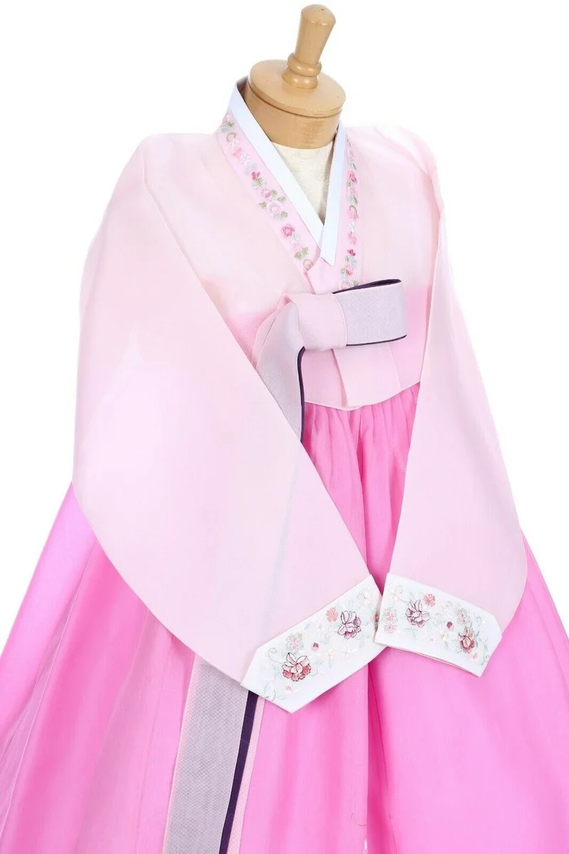 Traditional Hanbok Hanbok 2-piece Set Light Pink and Pink Ladies Hanbok