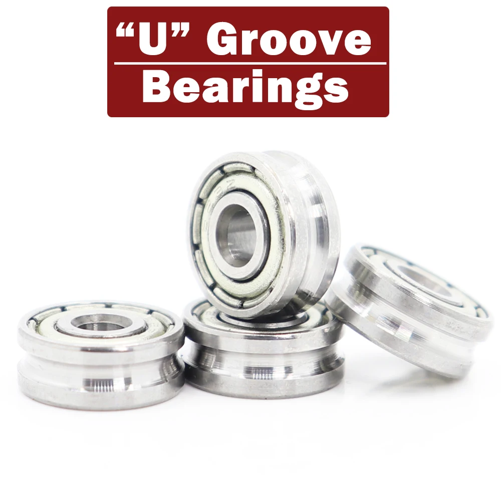 U041304 U Groove Sealed Ball Bearing ( 4 PCS ) 4*13*4 mm Pulley Wheel Bearings U2/1 Guide Track Rlooer Bearing