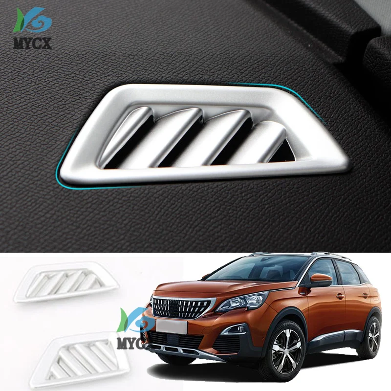 Car Styling 2pcs/Set For Peugeot 5008 3008 GT 2016 2017 2018  Air outlet conditioning Cover ABS frame Car Accessories