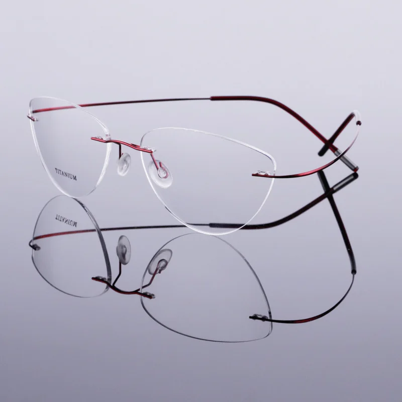 BCLEAR Beta-Ti Designer Brand Style Flexible Memory Metal Rimless Eyeglasses Frame for oculos de grau Glasses Optical Frame