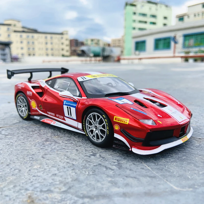 Bburago 1:24フェラーリ488チャレンジ2017トラックバージョン車モデル子供のおもちゃボーイフレンドギフト模擬合金車コレクション