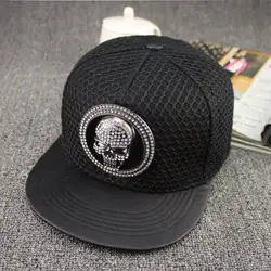 2020 Spring Acrylic Metal Skull Baseball Cap Hip-hop Cap Adjustable Snapback Hats for Men and Women