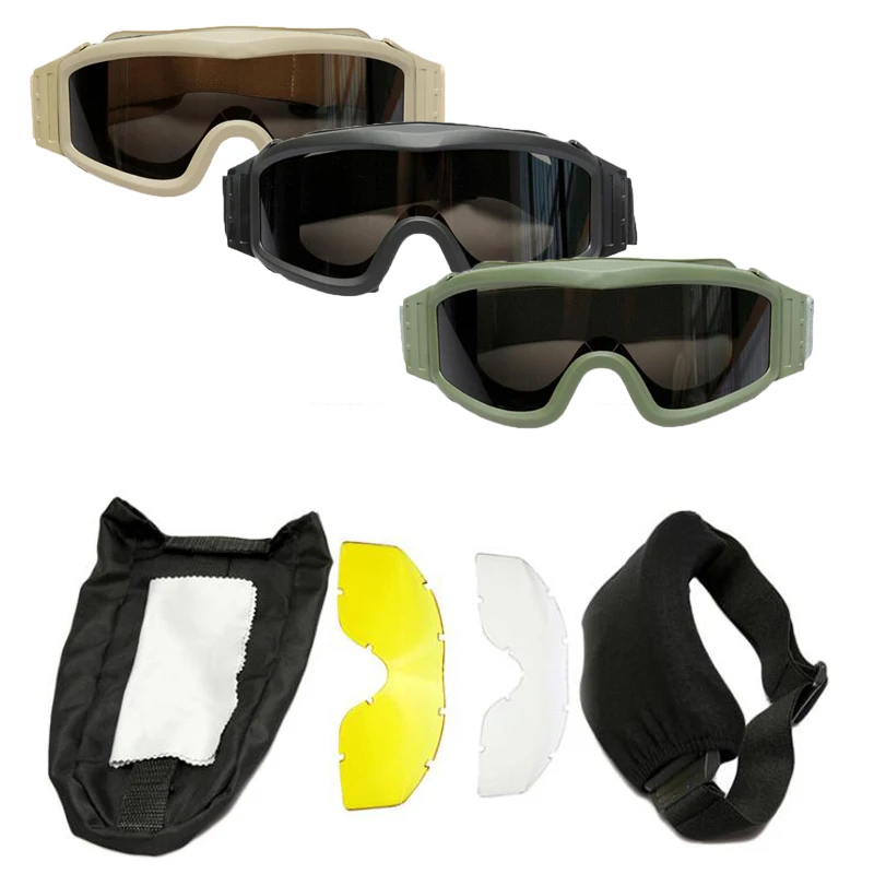 Outdoor Military Airsoft Tactical Goggles Shooting Glasses Motorcycle Windproof Cycling Goggles Hiking Eyewear Accessories Gear