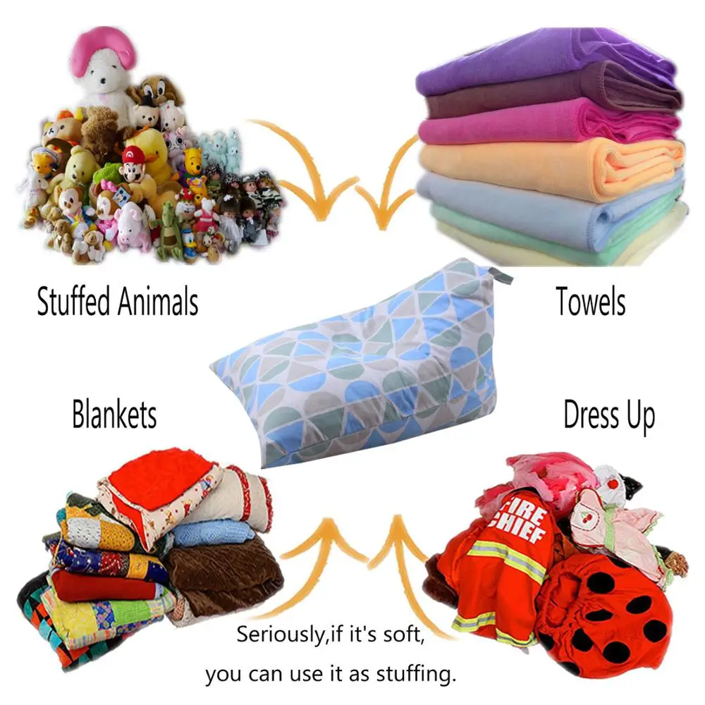 Stuffed Animal Bean Bag Chair Sofas (Cover Only) for Kids and Adults, Canvas Stuffed Seat Organizer Comfortable Baby Sofa