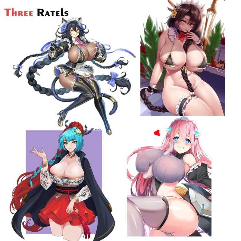 Drei Ratels F132 Uniform Hentai Sexy Mädchen Video Spiele Aufkleber für Letzten Herkunft Auto Zubehör pvc vinyl Anti Scratch Film aufkleber