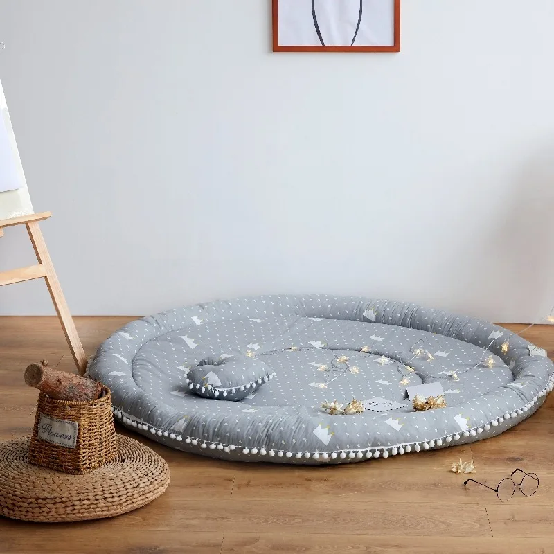 Dropshipping Bedroom living room Round children play crawling floor mat carpet wild picnic carpet mat