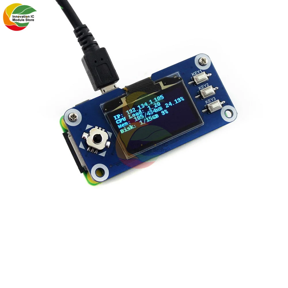 Pantalla OLED de 1,3 pulgadas HAT SH1106 128x64 Placa de expansión LCD Interfaz I2C de 4 cables / 3 cables / adecuada para Raspberry Pi 2B / 3B / Zero / W