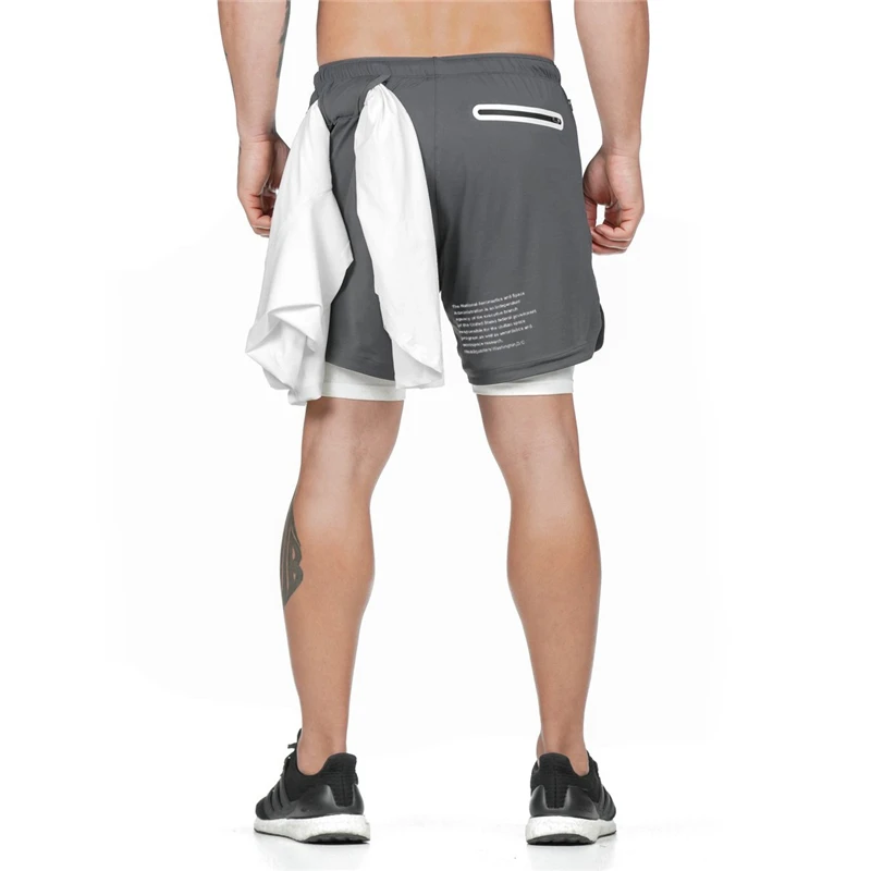 GANYANR Uomini Running Pantaloncini Palestra Sport Crossfit Fitness di Formazione di Basket Abbigliamento Sportivo Da Jogging 2 In 1 di calcio