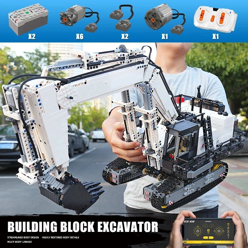 MOC Technical Car Model The R-9800 KY Excavator Truck 4416PCS Building Blocks Bricks Boys Educational Learning Toys Gifts 42100