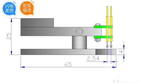Dispositivo di combustione 2.54-5P doppia fila pogo pin debug download passo 2.54mm passo doppia fila 2.54