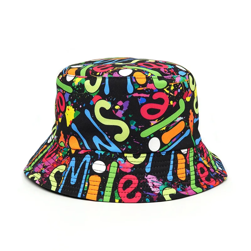 3D Graffiti Bucket Hat Double Side Wear Unisex Bob Caps sad boy Gorros Men women Panama Cap Beach Sun Fishing Fisherman hats