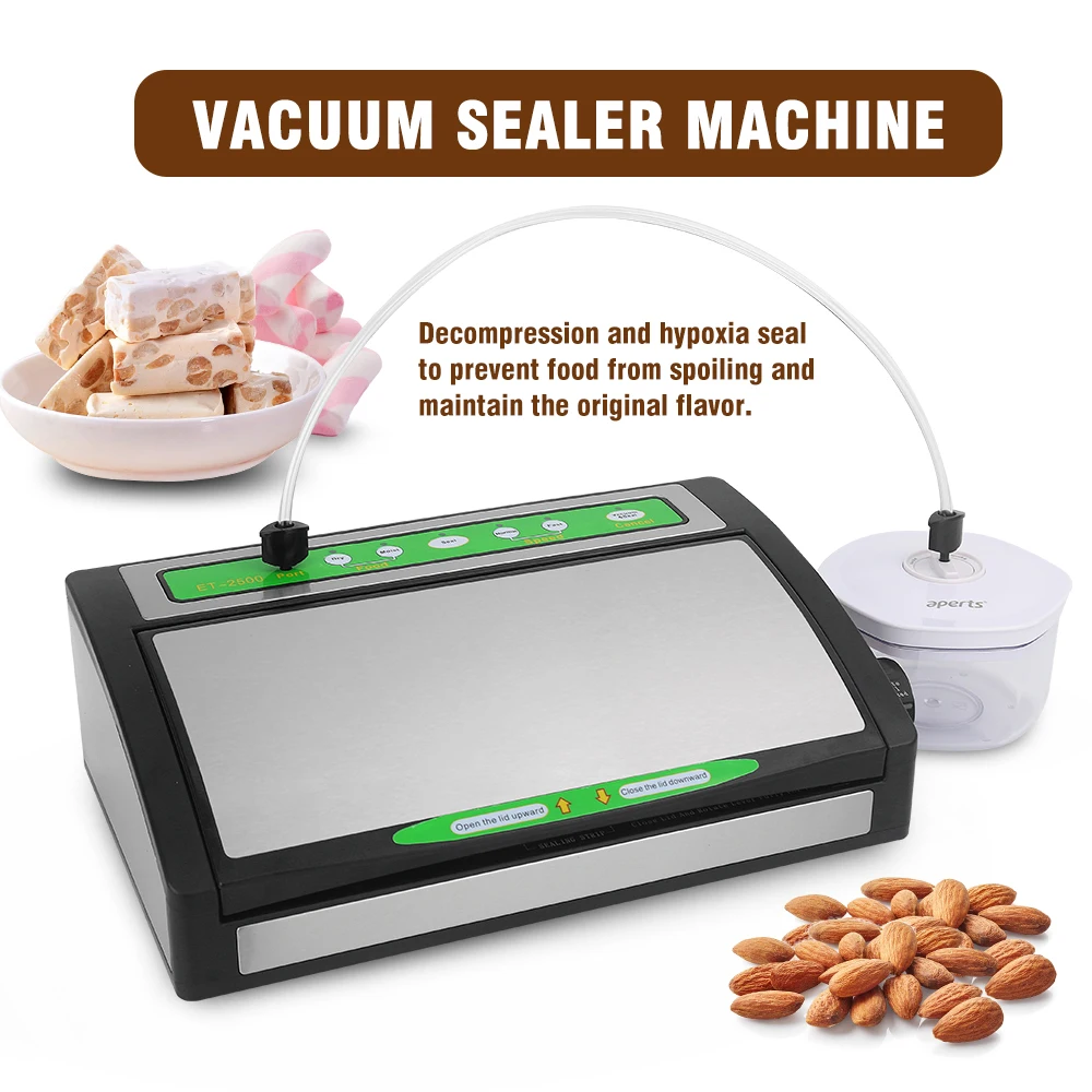 ITOP Vacuum Packaging Machine Electric Household Vacuum Food Sealer with 1 Roll Packing Bag 110V-220V