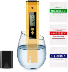 High Accuracy 0-14 PH 0.01 LCD Digital PH Meter WaterTester for Water Food Aquarium Pool Hydroponics Pocket Size PH Tester