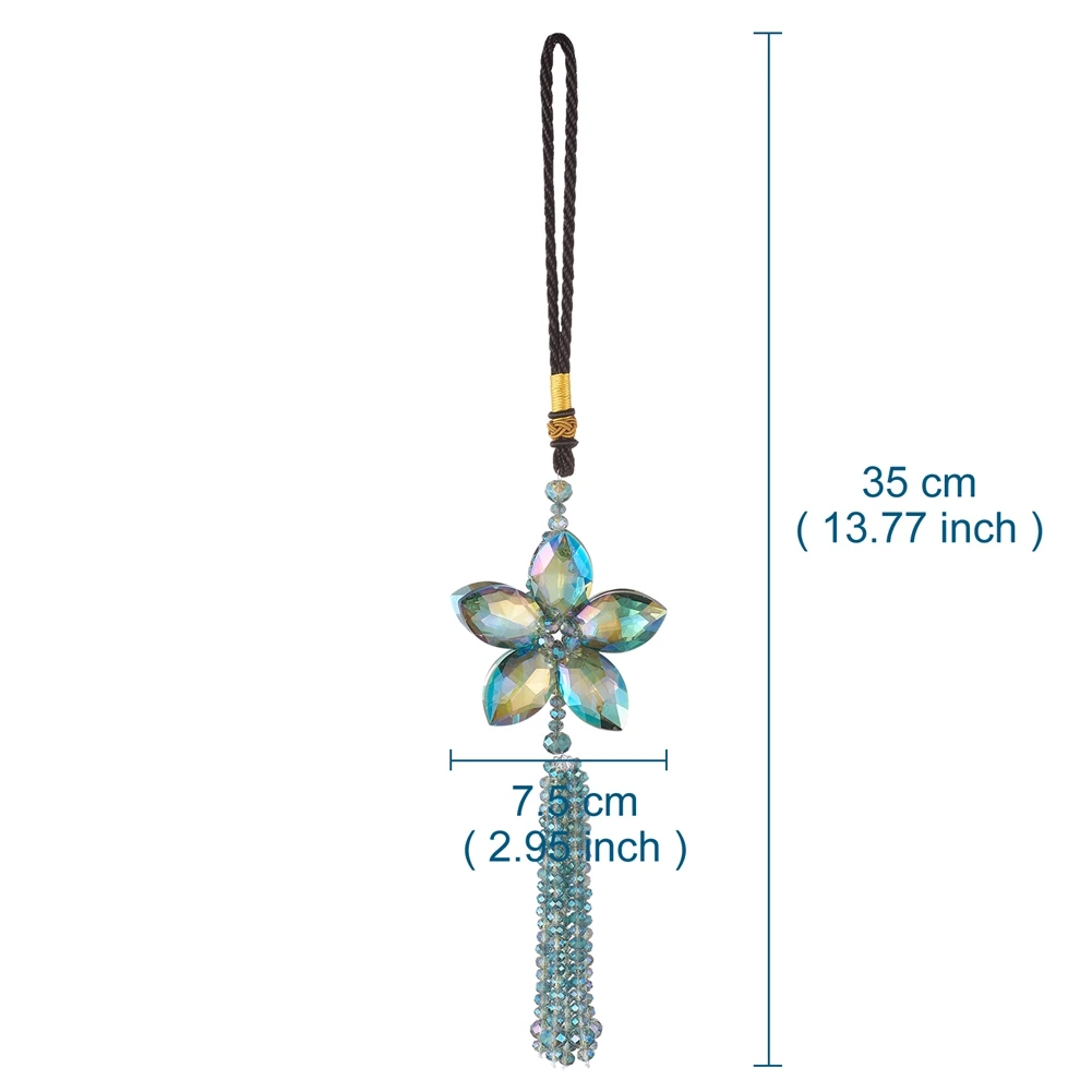 Car Rear View Mirror Hanging Accessories Artificial Crystal Flower Charm Pendants Ornaments Lucky Auto Interior Decoration Decor