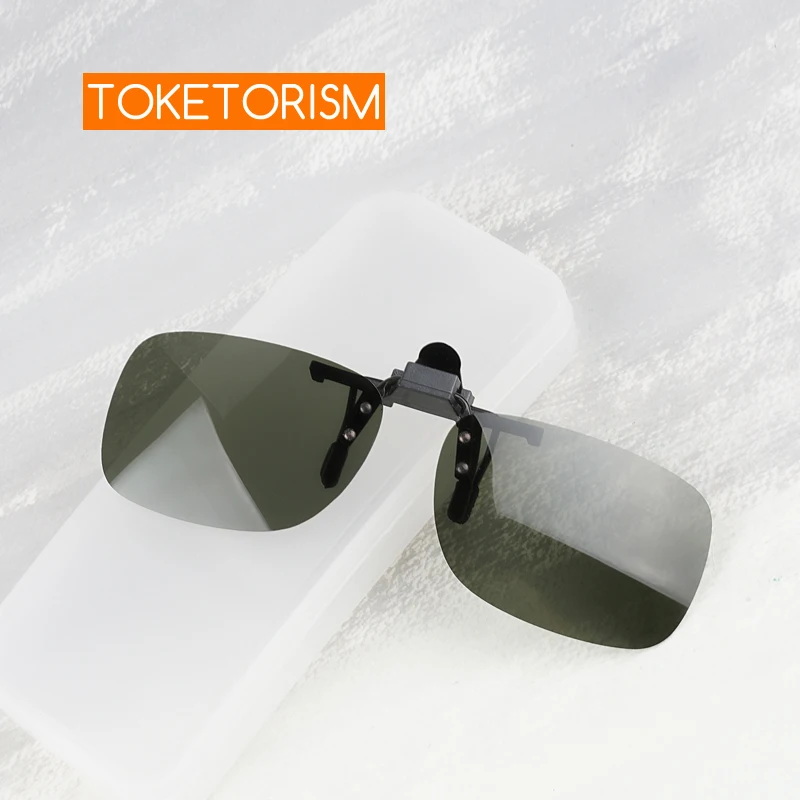 Toketorism Quality Sun Glasses Clip Women Men's Driving Polarized Clip On Flip-up Sunglasses 302