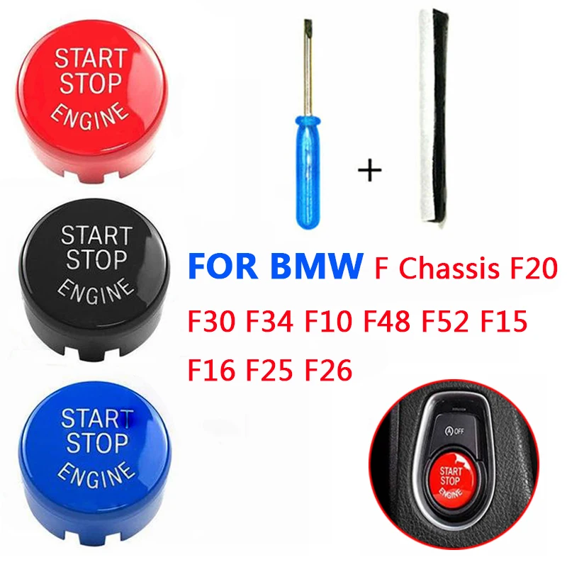 Start Stop Engine A Key To Start Engine Start Button Cover  For BMW F Chassis F20 F30 F34 F10 F48 F52 F15 F16 F25 F26  Car Styli