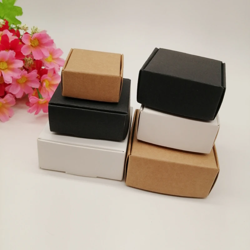 10pcs Black/White/Kraft Paper Box for Gifts Box Jewlery Display Storage Watch Earring Packaging Box Wedding Cake Paper Gift Box