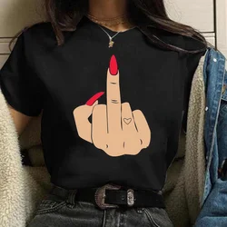 Women T Shirts Fashion Womens Cartoon Graphic Finger Nail Cute Printed Top Tshirt Female Tee Shirt Ladies Clothes T-shirts