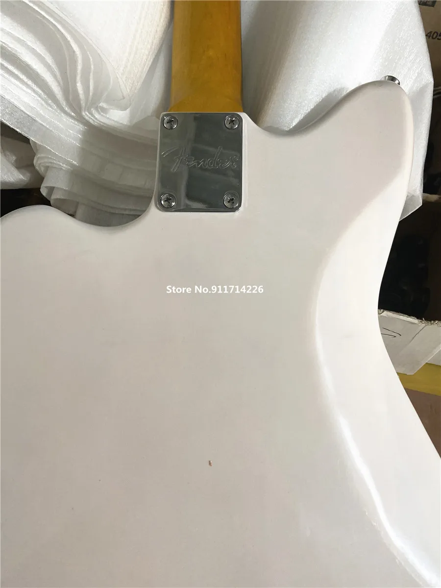 Inheriting classic retro transparent white master jazz electric guitar can be customized free shipping