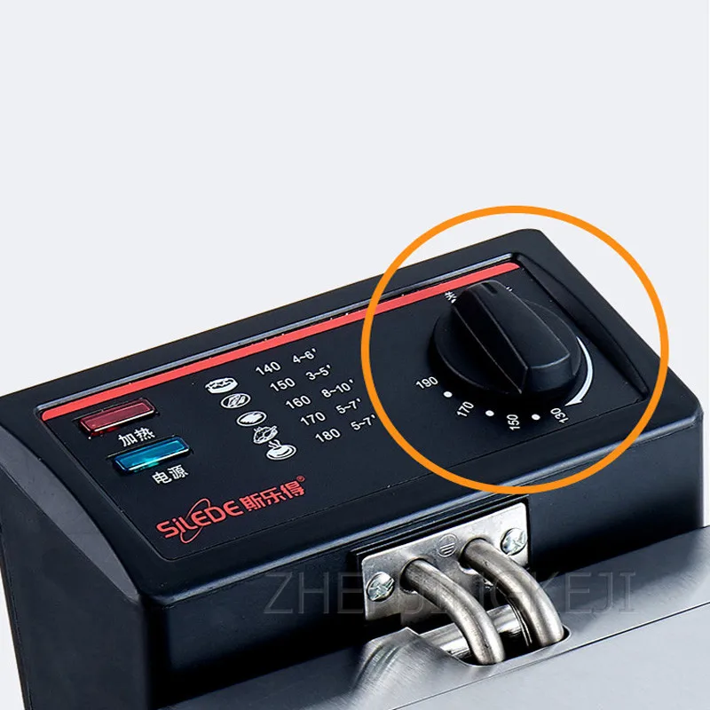 Friggitrice elettrica commerciale 220V monocilindrico 8L macchina per tritare pollo fritto verticale attrezzatura friggitrice elettrica di grande capacità