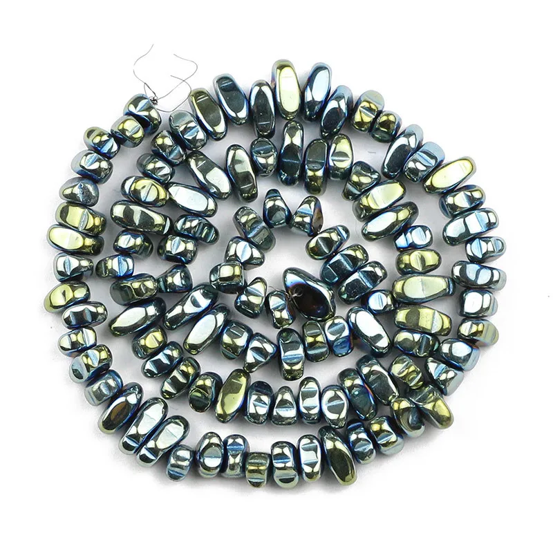 5x8mm 80-teilige schwarze, galvanisierte, abgeschabte Steine, mehrfarbig, handgefertigt, DIY-Perlen, Halskette, Armband, dekoratives Zubehör – Detail 37