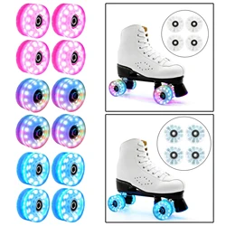 4 Pack Roller Skate Wheels Luminous Flashing Wheel for Double Row Skates and Skateboard Outdoor Sports Parks Parts Accessories