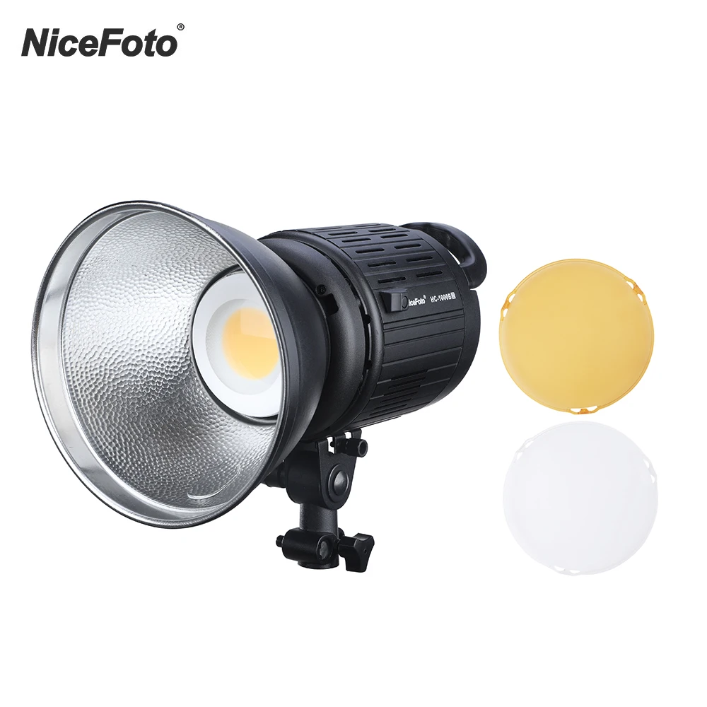 

Adjustable Brightness NiceFoto HC-1000B II 100W LCD Display LED Video Light 3200K/5600K+Remote Control Color Filters EU/US/UK