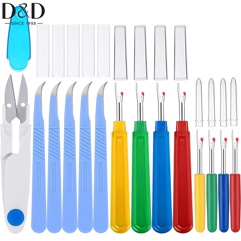 

Seam Ripper for Sewing and Thread Remover Kit 4 Big&4 Small Sewing Stitch Thread Unpicker&5pcs Seam Rippers&U-Shape Scissors