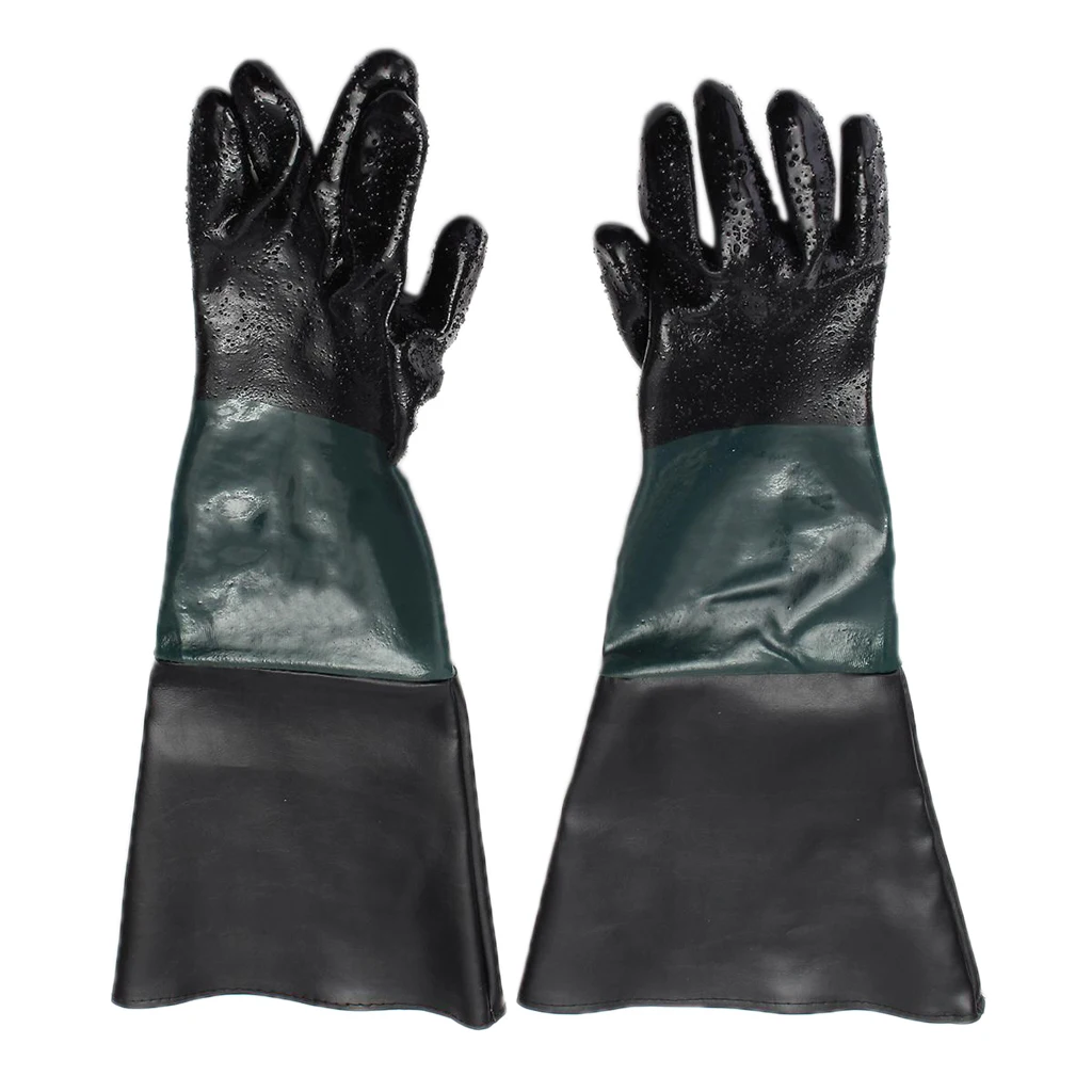 1Pair Heavy Duty Sandblasting Gloves For Sandblaster Sand Blast Cabinet 60cm